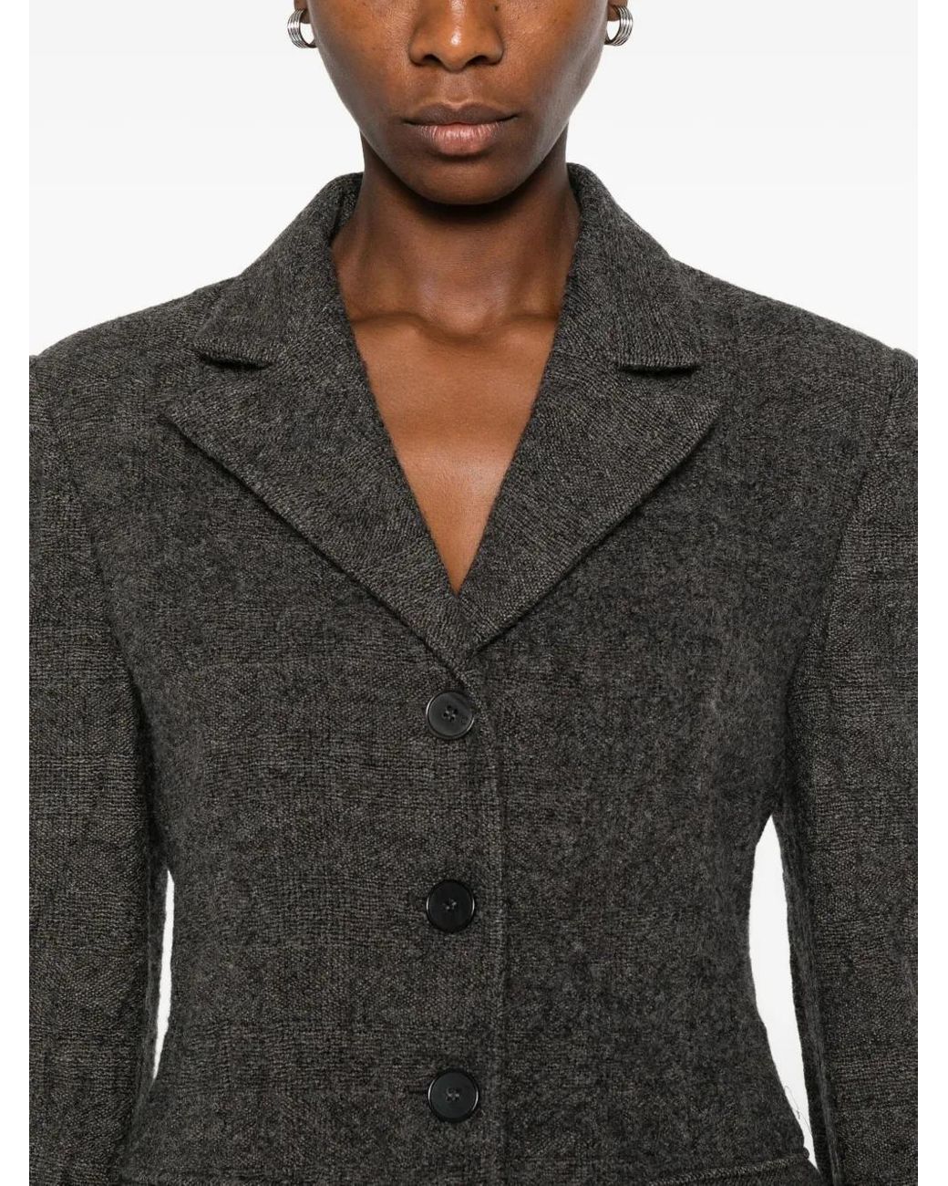 Low Classic Gray Single-Breasted Wool Blazer