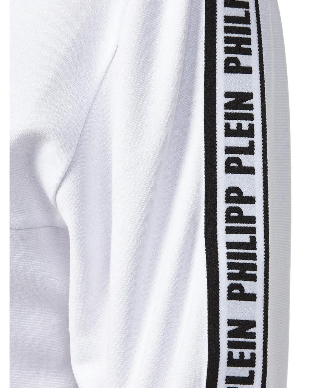 Philipp Plein White Long-Sleeve Mini Dress