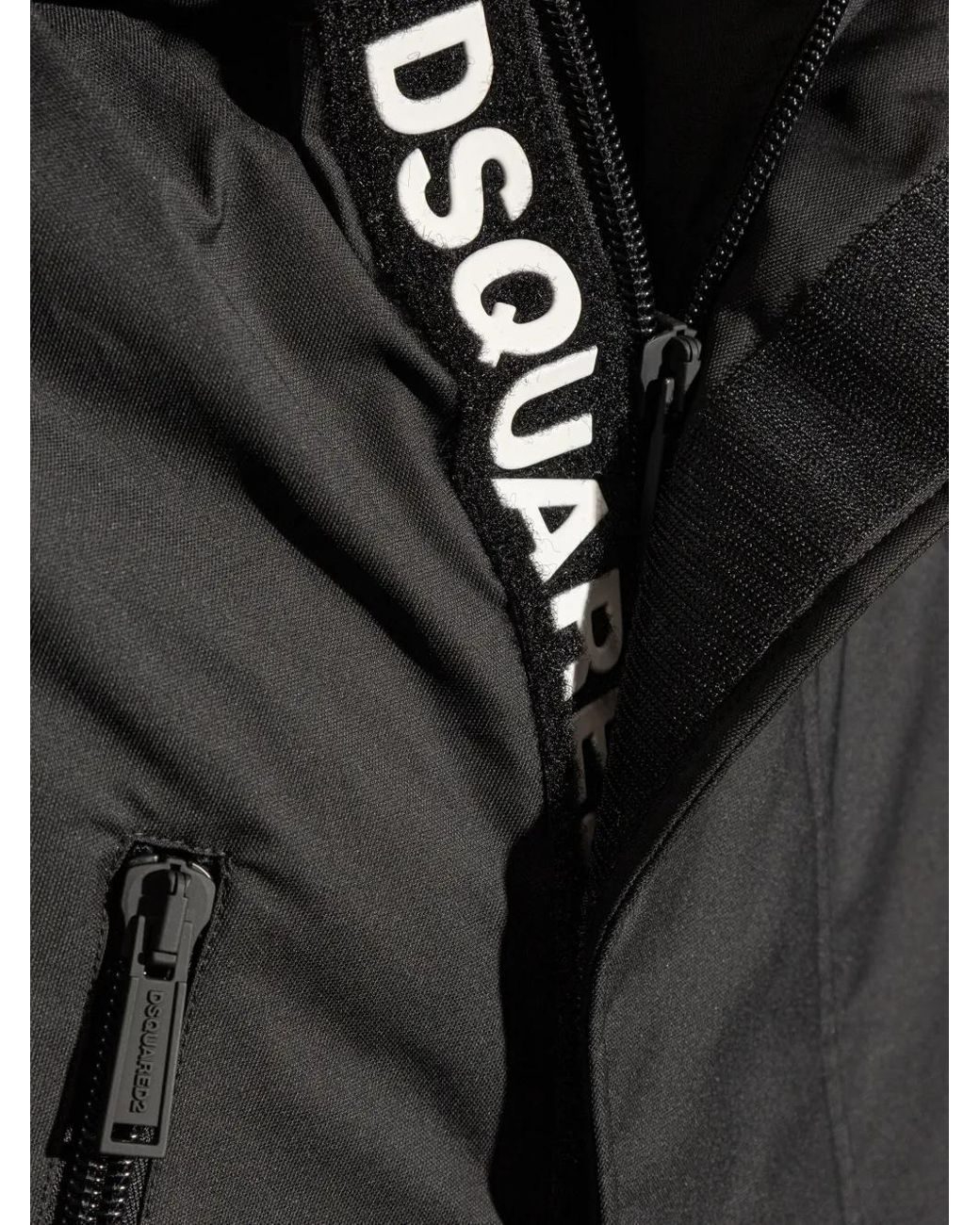 DSquared² Black Techno Down Parka Kaban for men