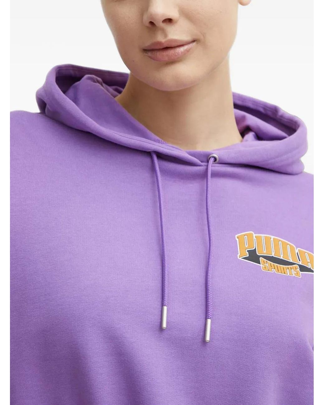 PUMA Purple Team Logo-Print Hoodie