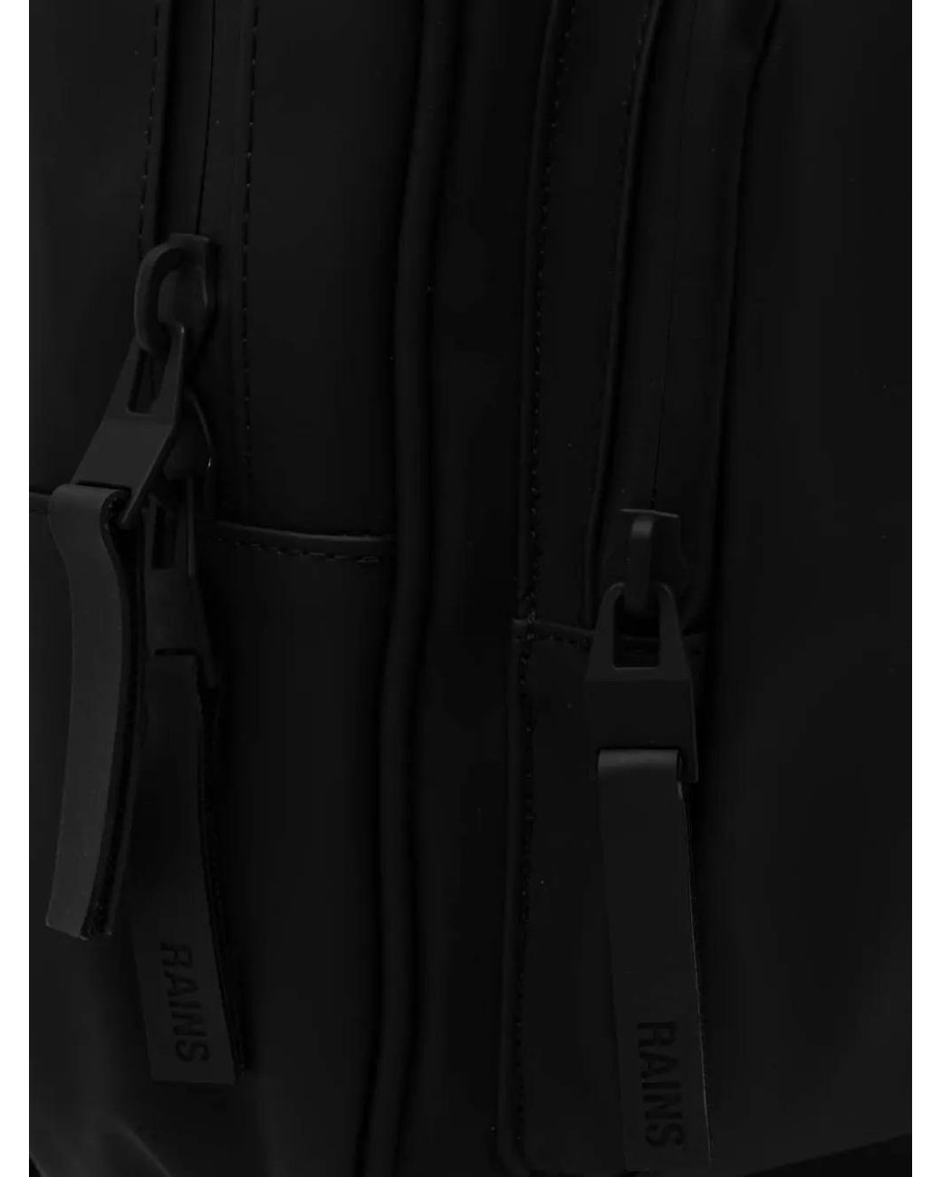 Rains Black Front-Zip Backpack