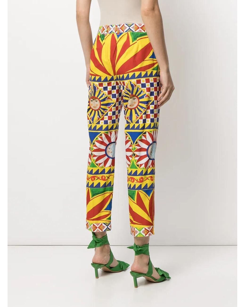 Dolce & Gabbana Yellow All-Over Print Trousers