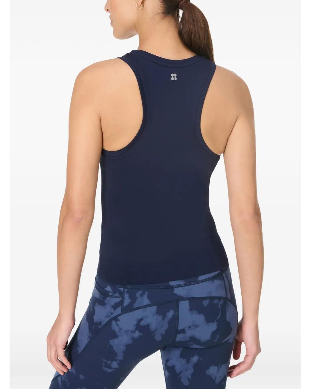 Sweaty Betty Blue Athlete Crop Seamless Workout Tank Top