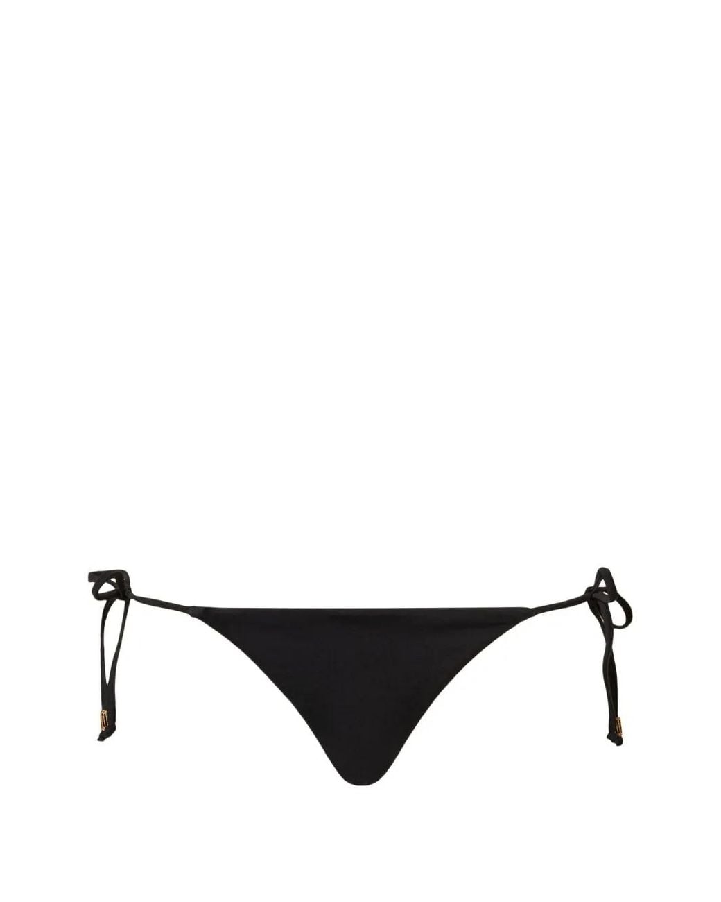 Twinset Black Bikini Thong With Laces And Logo