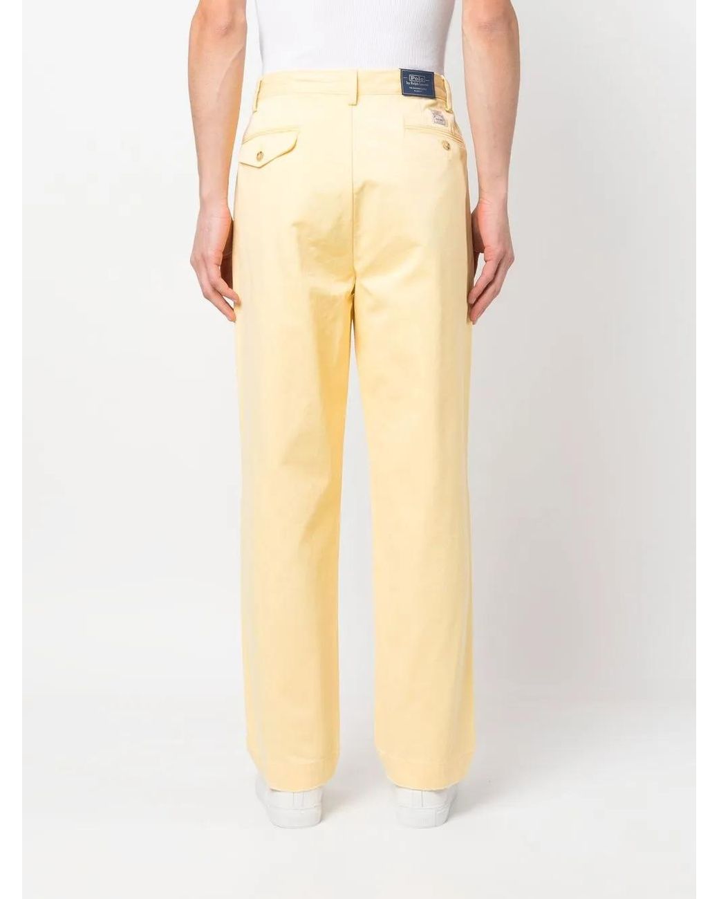 Polo Ralph Lauren Yellow Whitman Pleated Chino Trousers for men