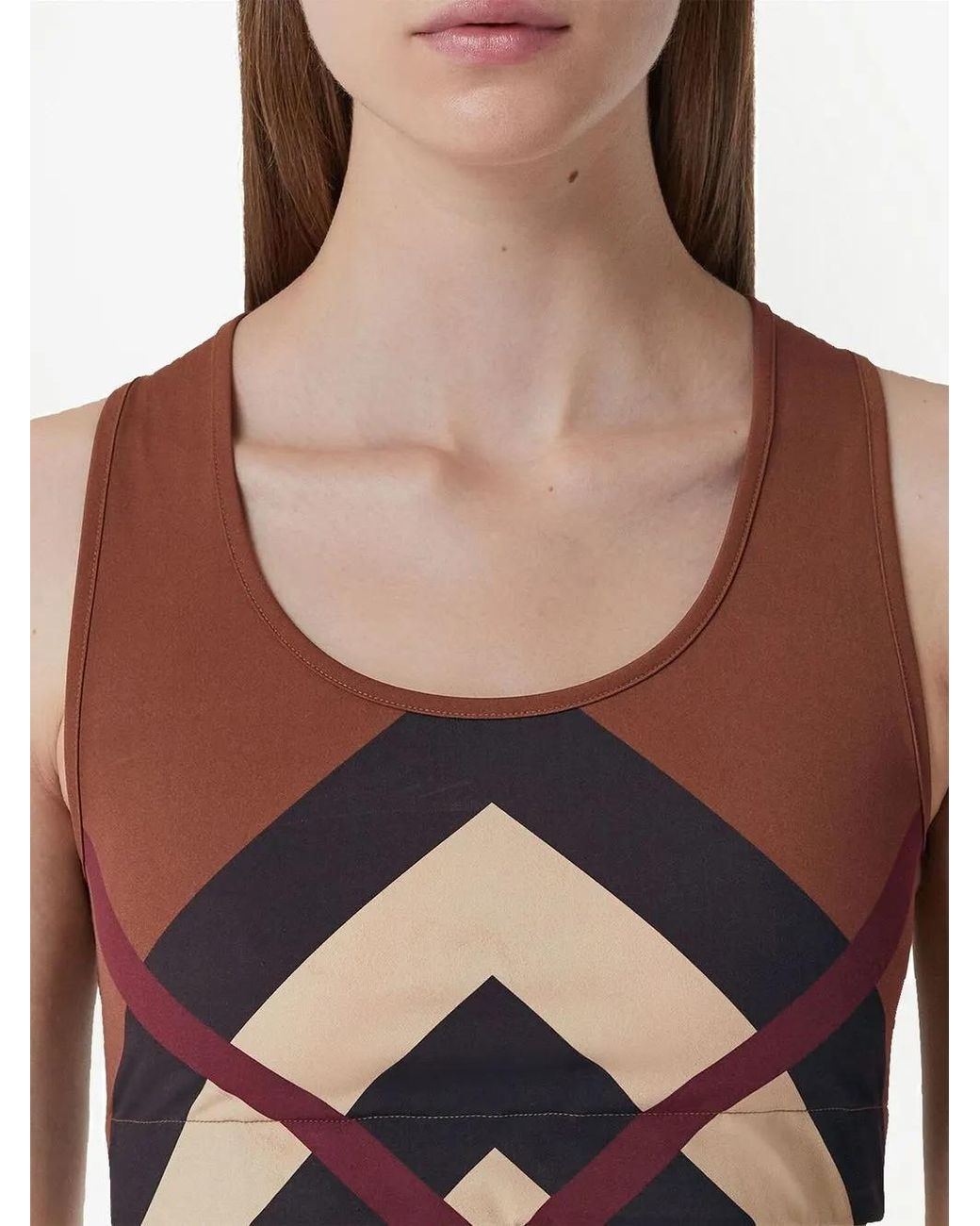 Burberry Brown Chevron Crop Top