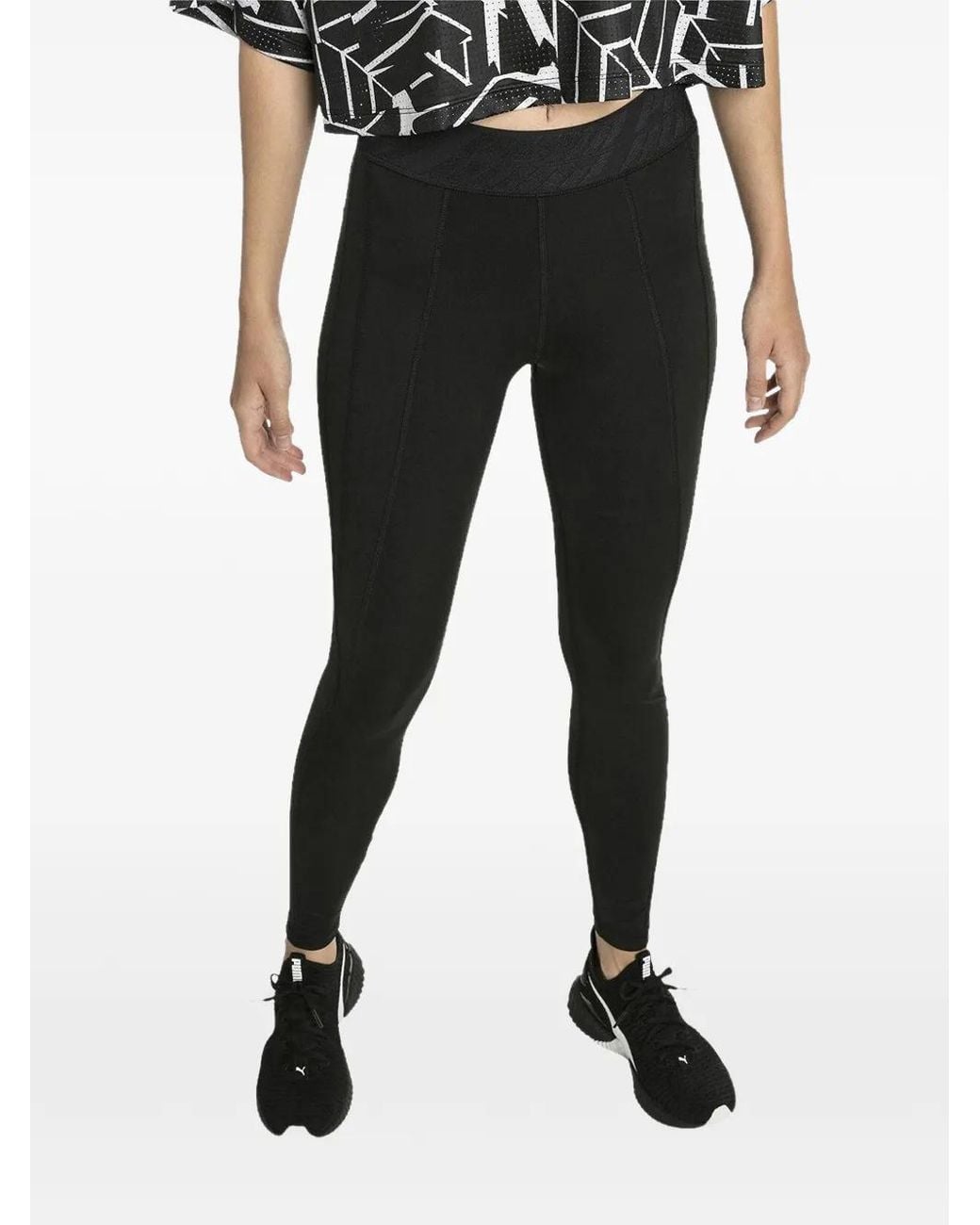 PUMA Black Elastic-Waist Leggings