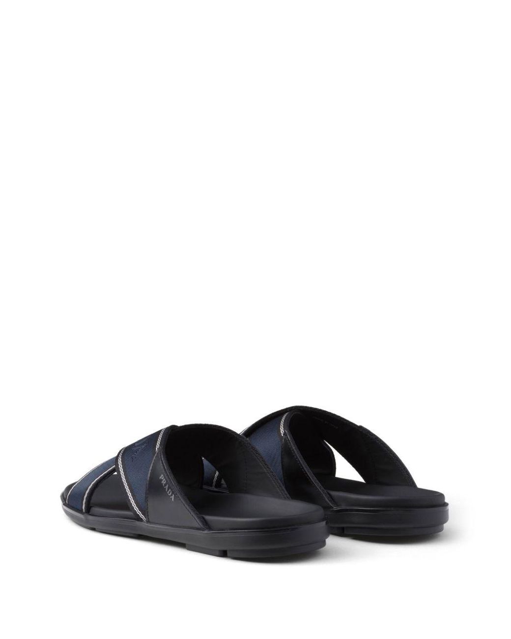 Prada Logo-Jacquard Crossover Slides in Blue for Men | Lyst