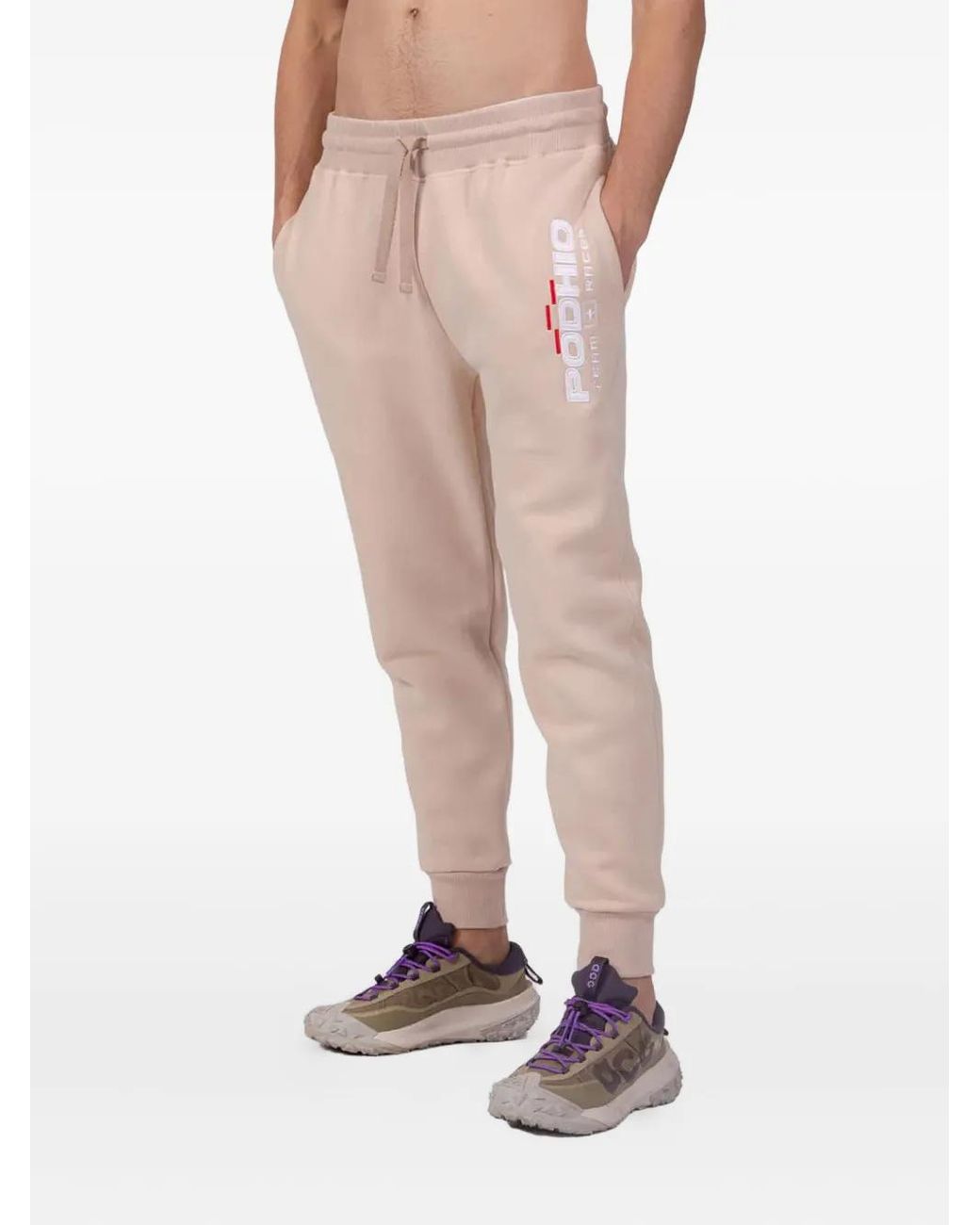 PODHIO Pink Logo-Print Track Pants