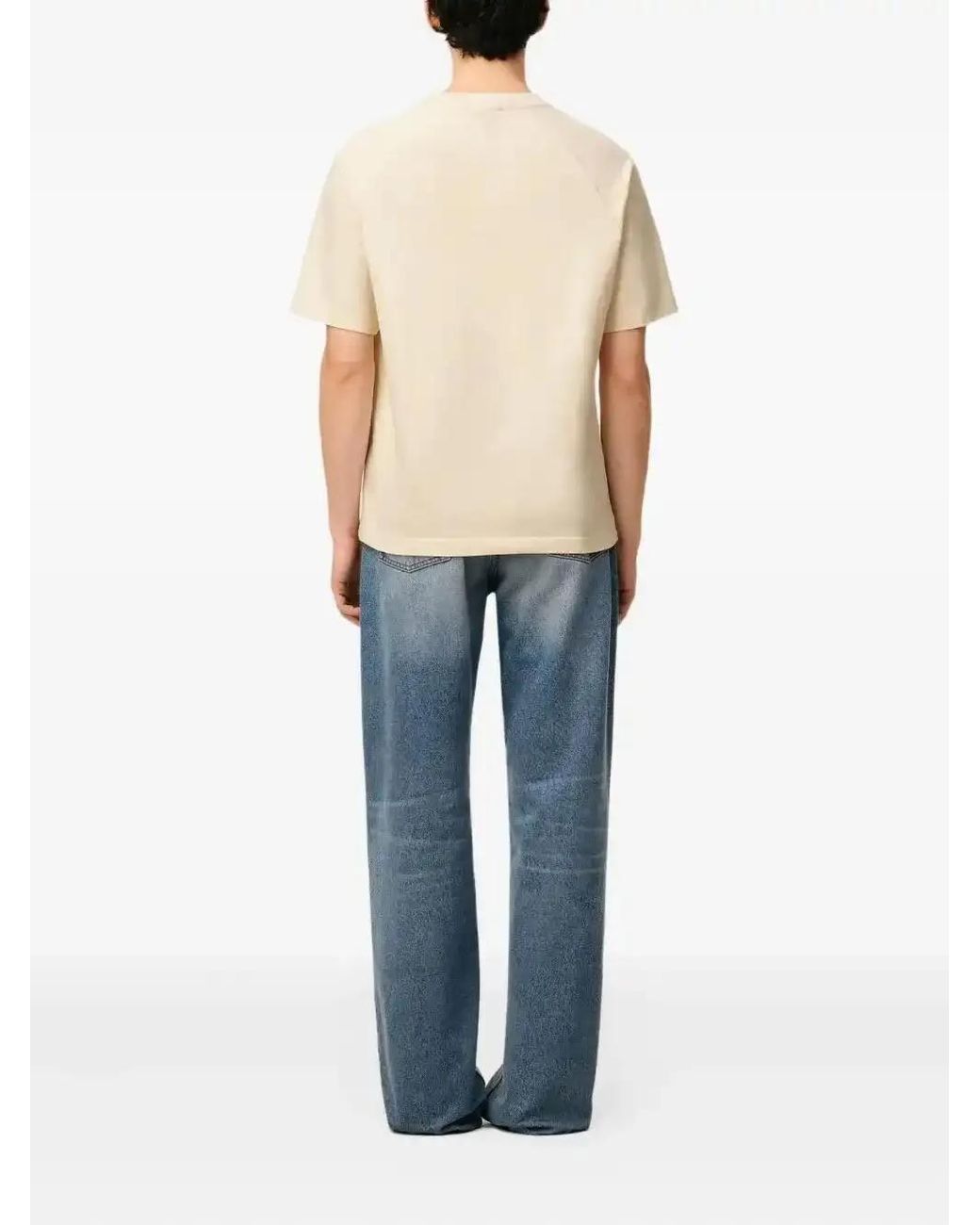 AMI Natural Raglan-Sleeve Embroidered T-Shirt