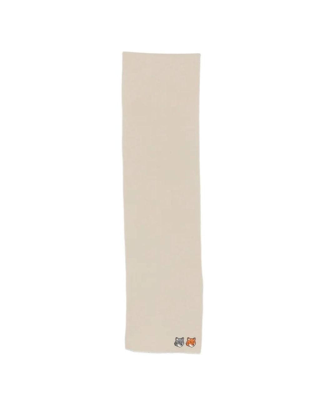 Sciarpa Con Doppia Applicazione Fox Head di Maison Kitsuné in White da Uomo