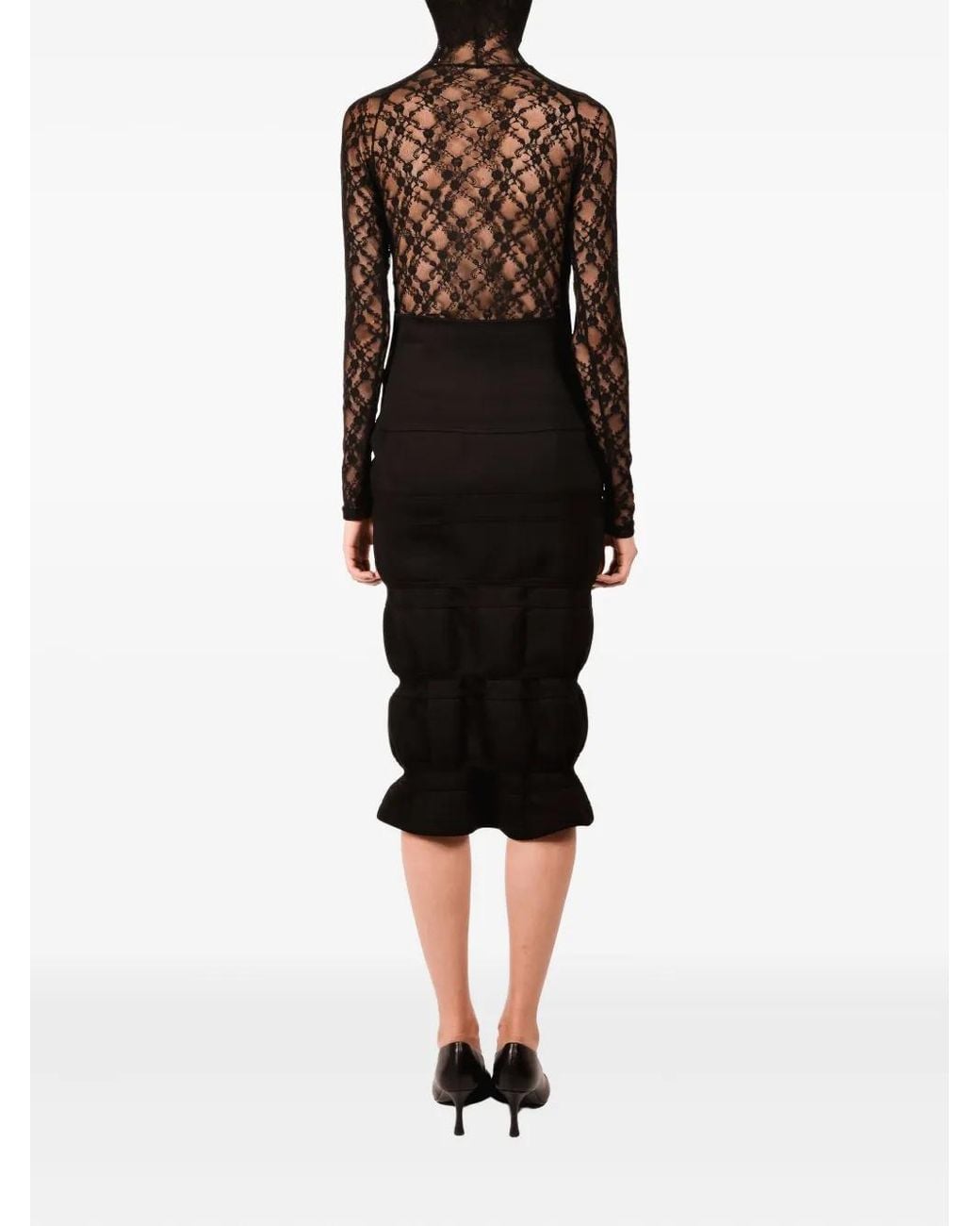 Ioana Ciolacu Black Gestufter Bleistiftrock