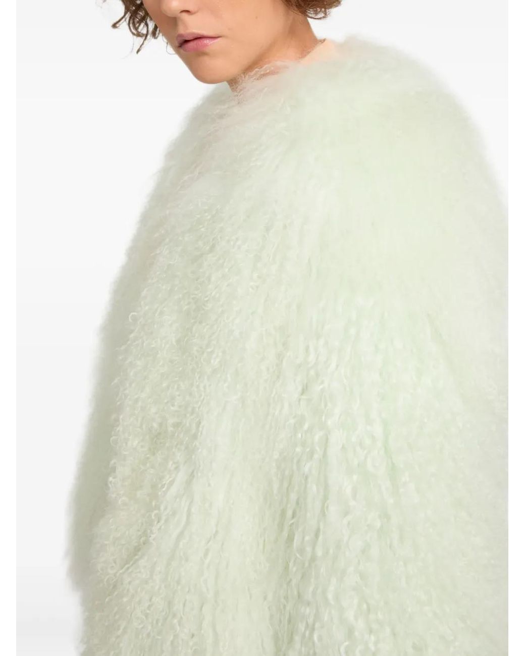Yves Salomon White Shearling Jacket