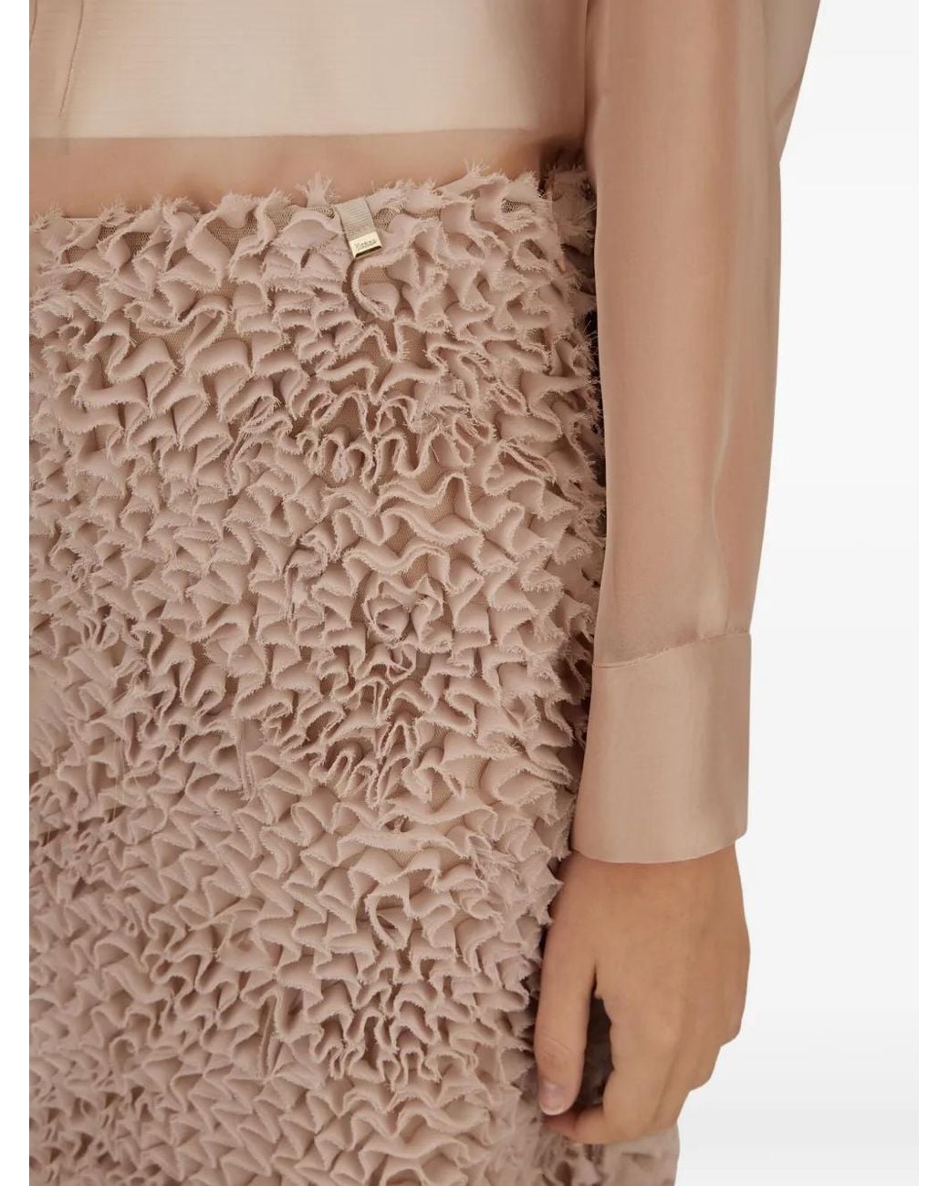 Herno Natural Gathered Midi Skirt