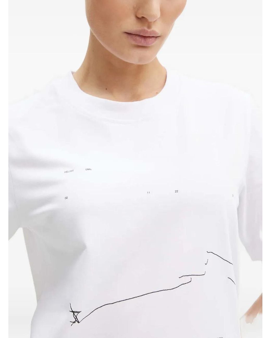 HELIOT EMIL White Graphic-Print Short-Sleeve T-Shirt
