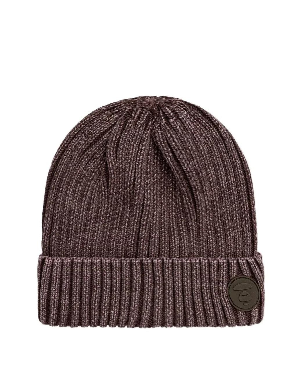 Bonnet Côtelé À Patch Logo Aape By A Bathing Ape pour homme en coloris Brown