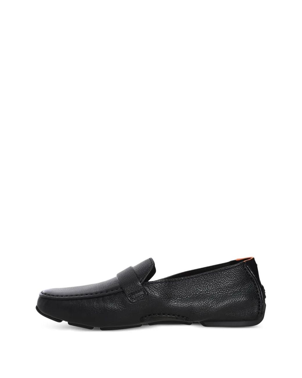 Santoni Black Hamel Loafers for men