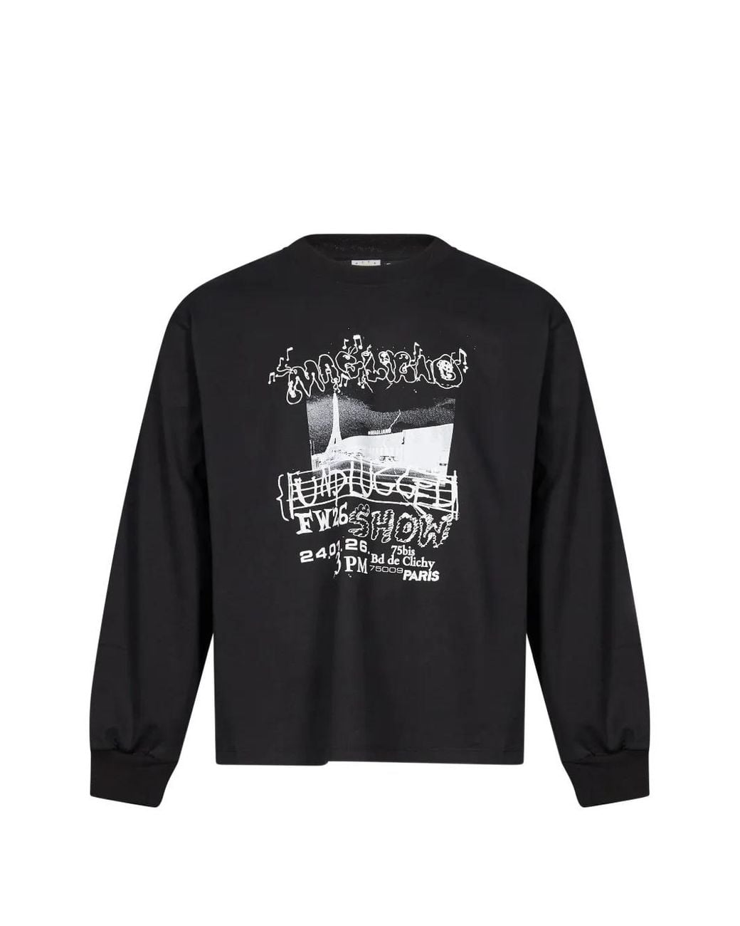 Magliano Black Unplugged Show Fw26 Paris Long-Sleeve T-Shirt for men