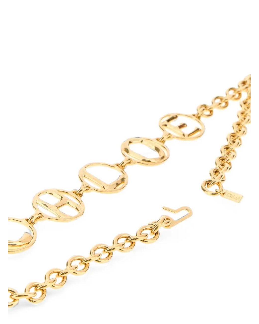 Chloé White Script Chain Belt