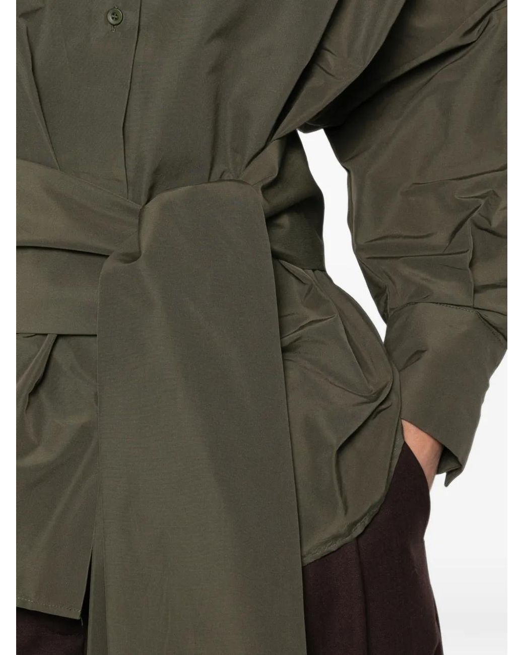 Co.Go Green Belted Balloon-Sleeve Shirt