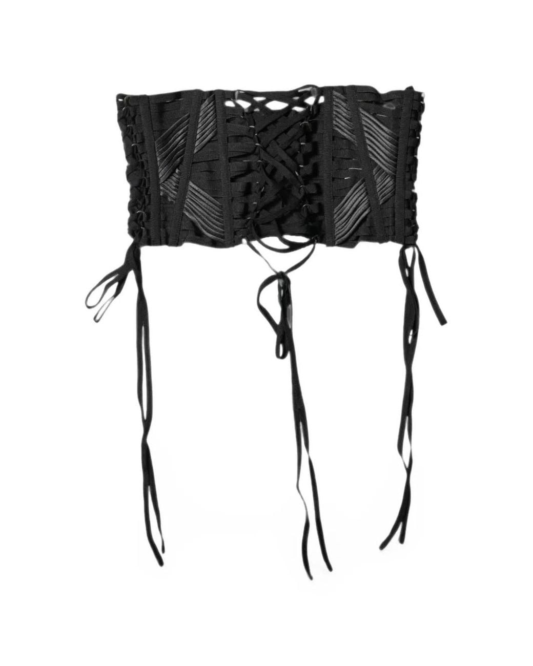 Dolce & Gabbana Black Lace-Up Corset Belt