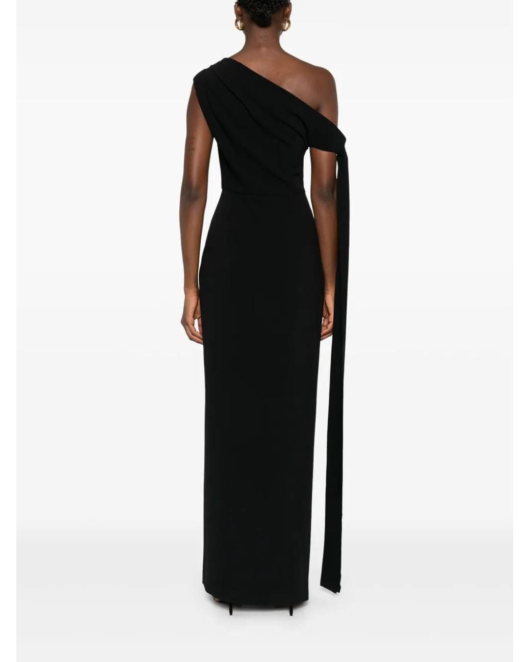 Solace London Black Irina Midi Dress
