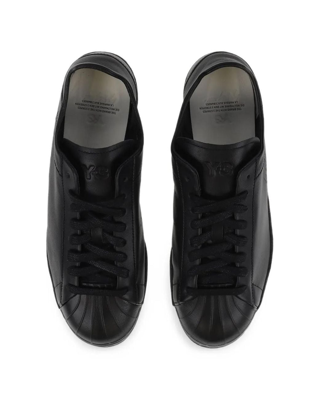 Y-3 Black Superstar Leather Sneakers for men