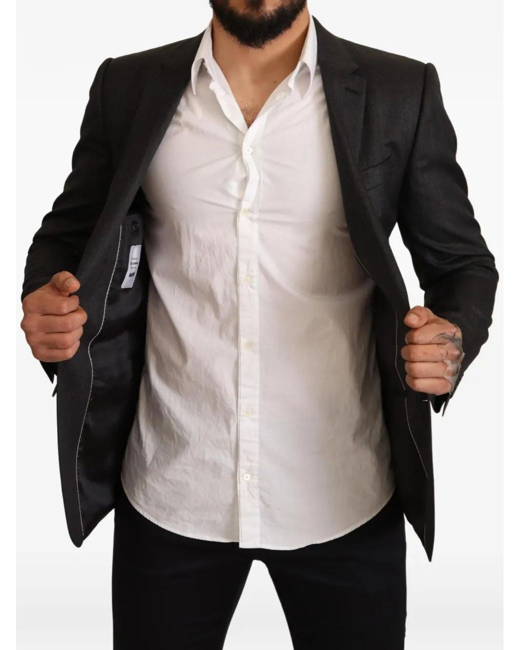 Dolce & Gabbana Black Martini Check Double-Breasted Blazer for men