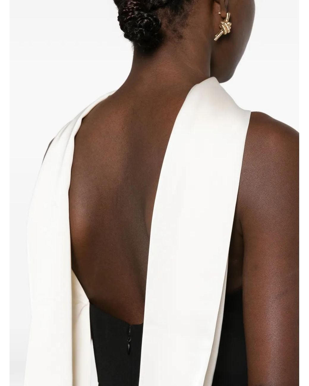 ELEH Black Draped-Panel Sleeveless Maxi Dress