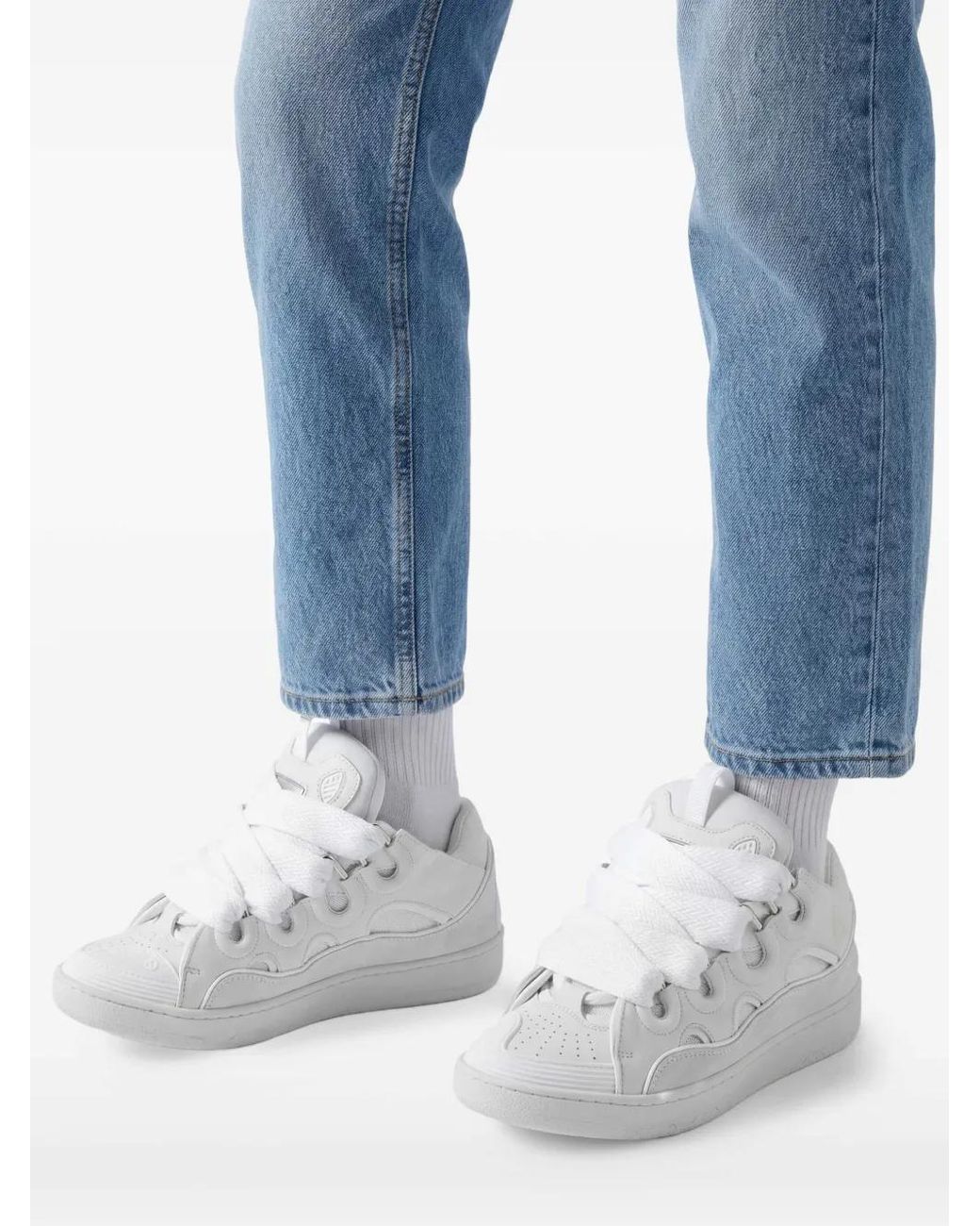 Lanvin White Curb Sneakers