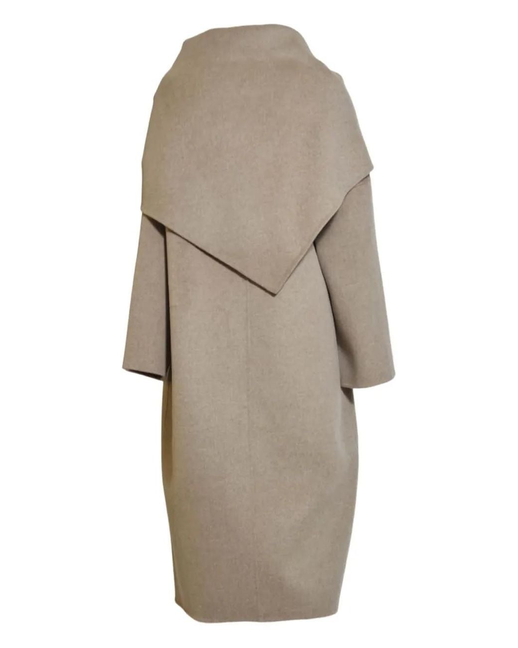 SOLOTRE Natural Double-Breasted Shawl-Collar Coat