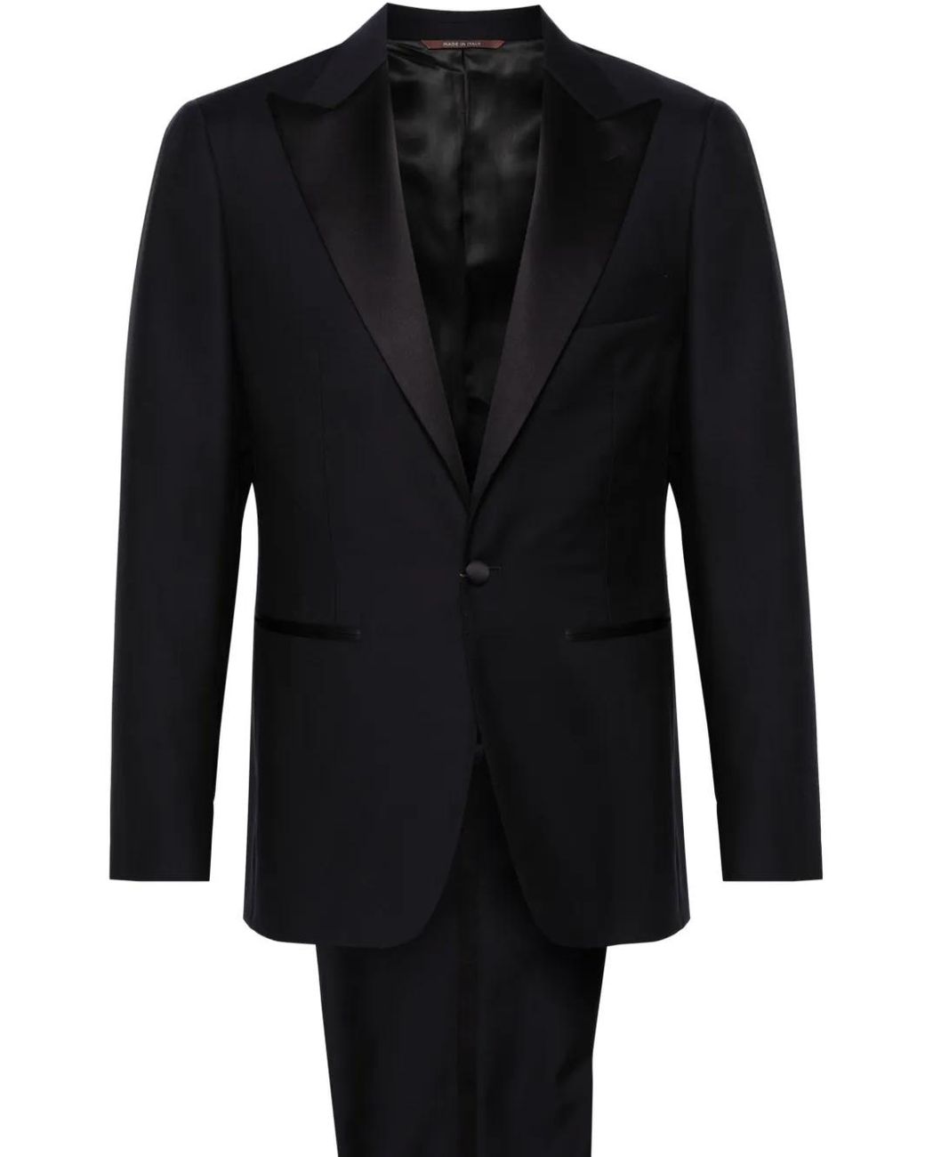 Canali Black Single-Breasted Wool Suit for men