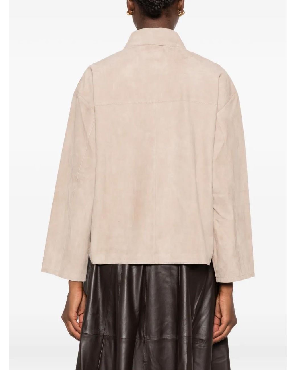 Arma Natural Suede Button-Front Jacket