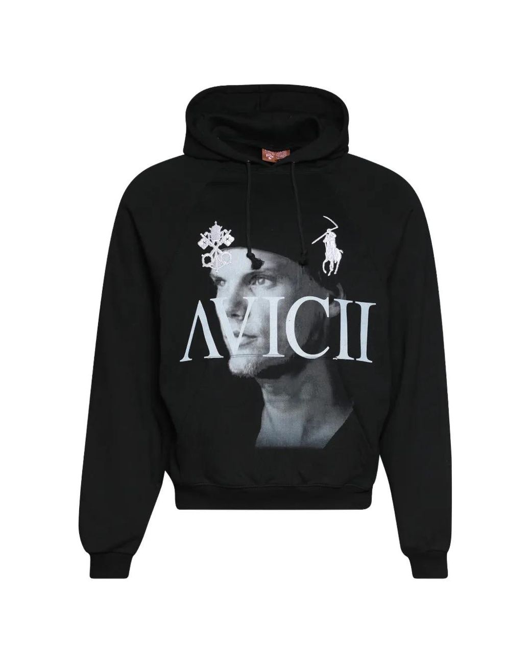 PRAYING Black Avicii-Print Hoodie for men
