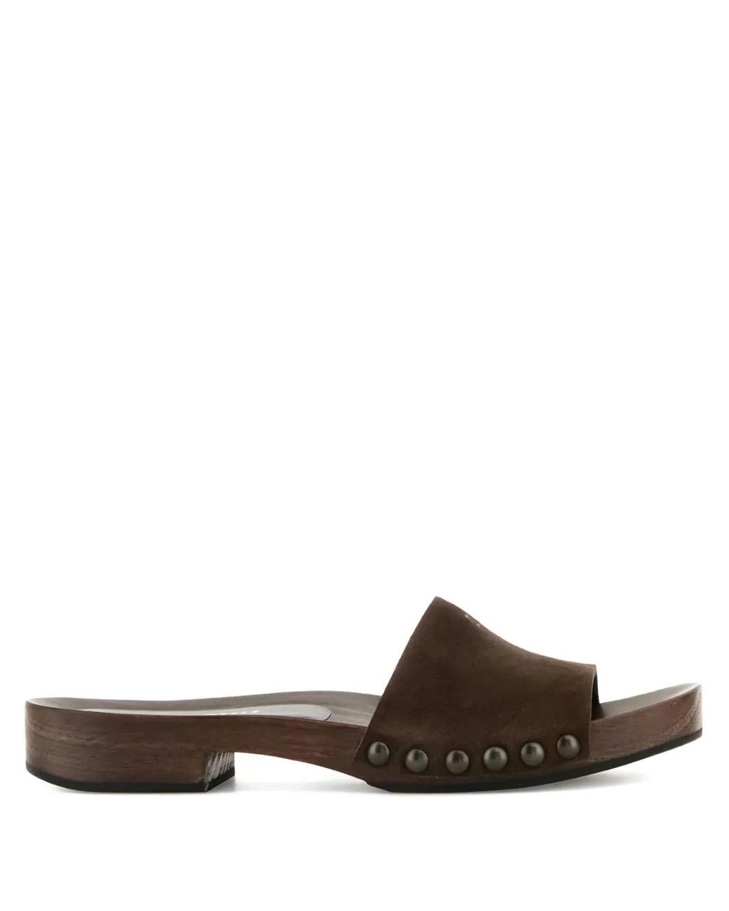 Miu Miu Brown Studded Suede Sandals