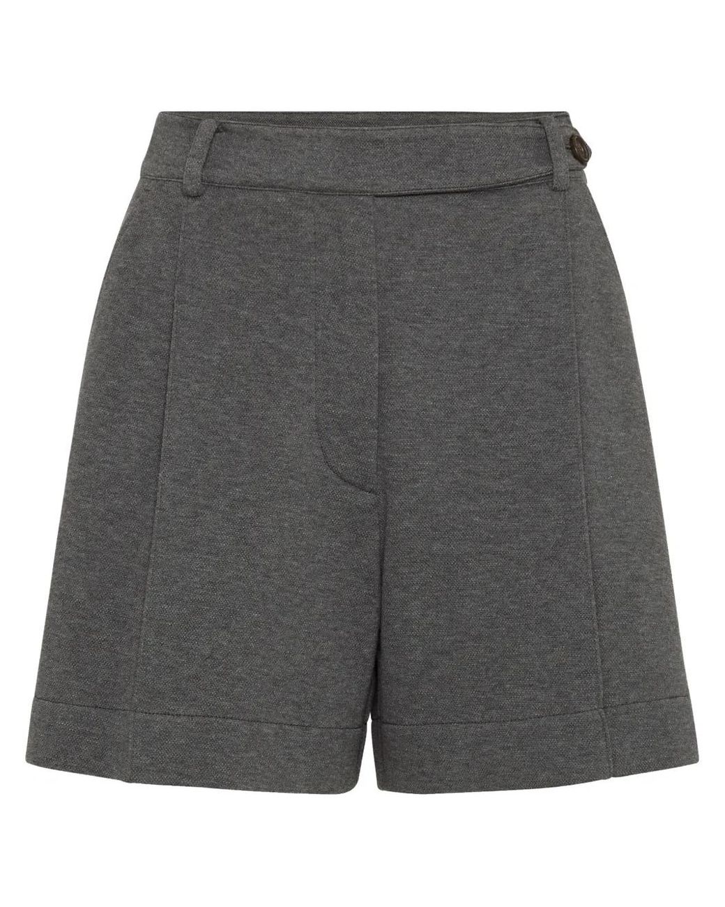 Brunello Cucinelli Gray Cotton-Blend Shorts