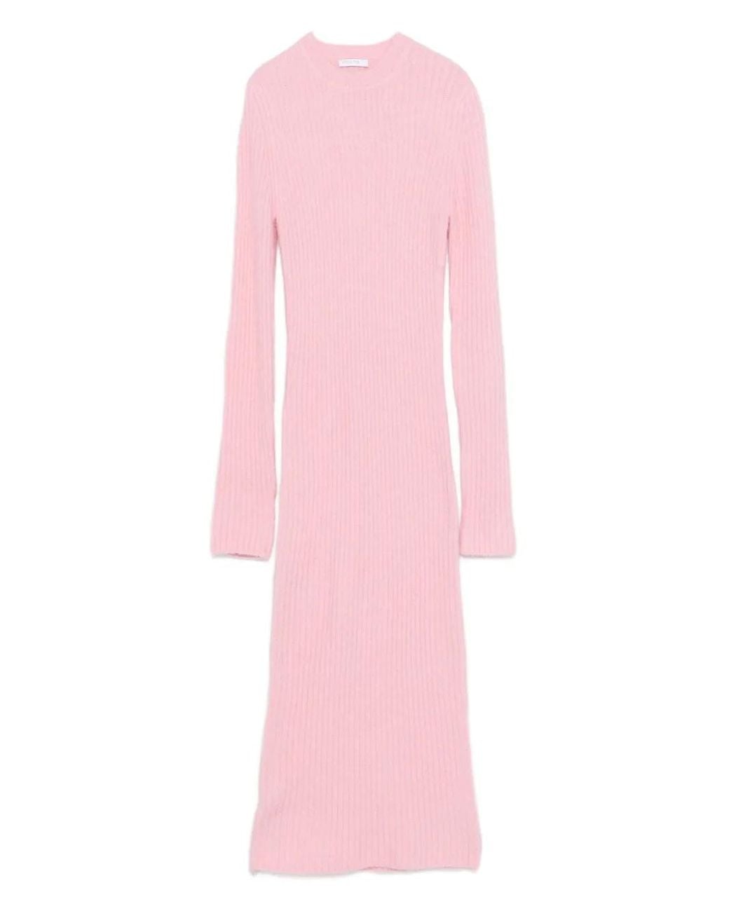 Patrizia Pepe Pink Knitted Midi Dress