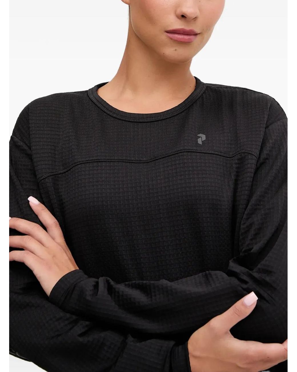 Peak Performance Black Textured Long-Sleeve Sweatshirt