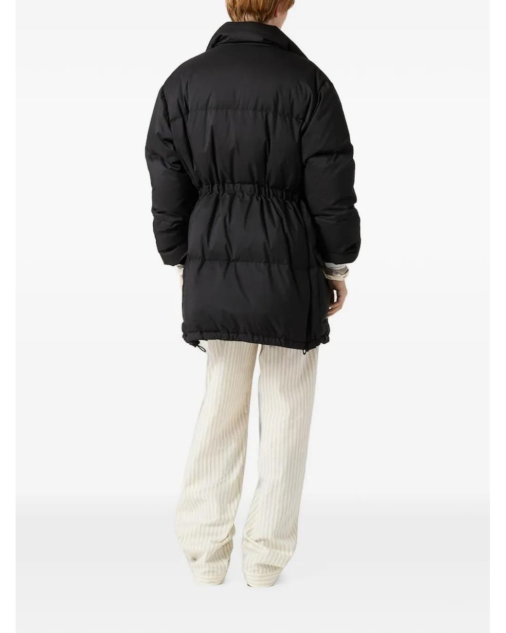 Miu Miu Black Drawstring-Waist Coat