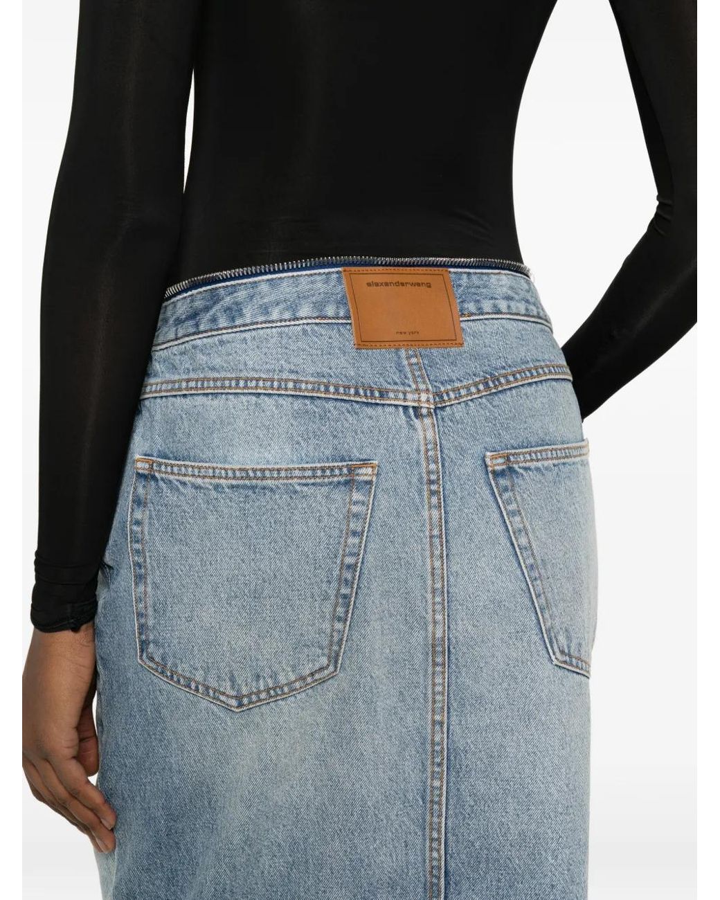Alexander Wang Blue Zip V-Waist Skirt