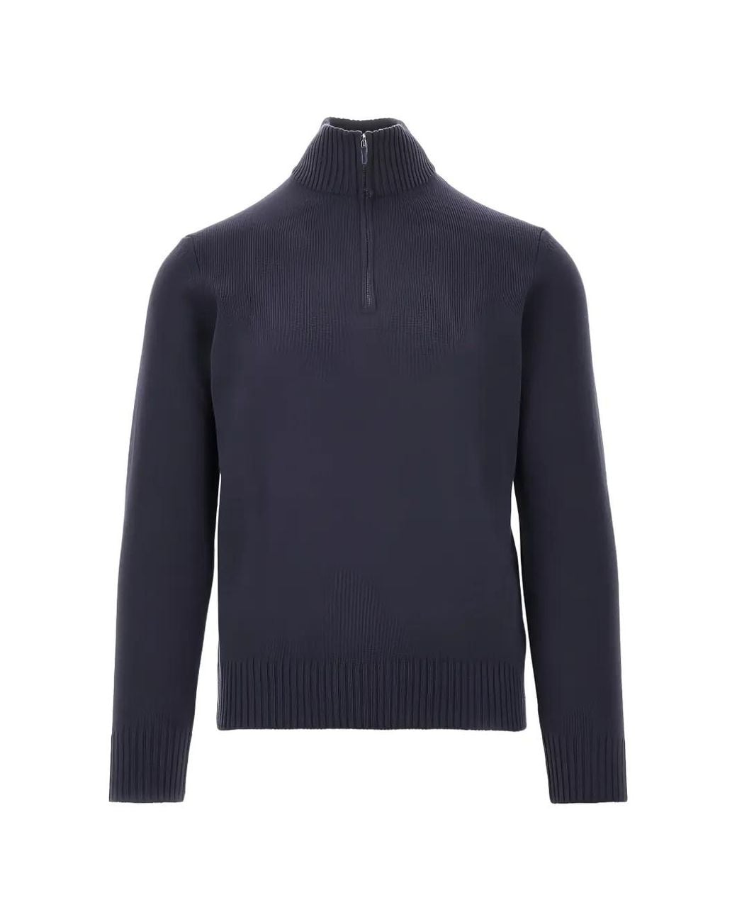 THE M.. Blue Half-Zip Wool Sweater for men