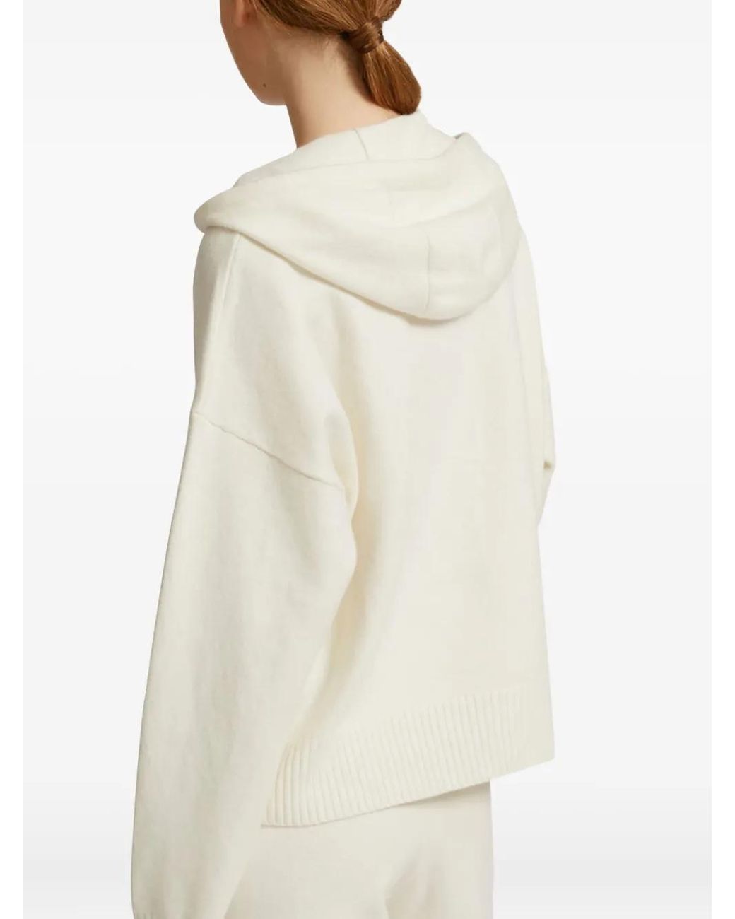 Yves Salomon White Hooded Pocket Sweater