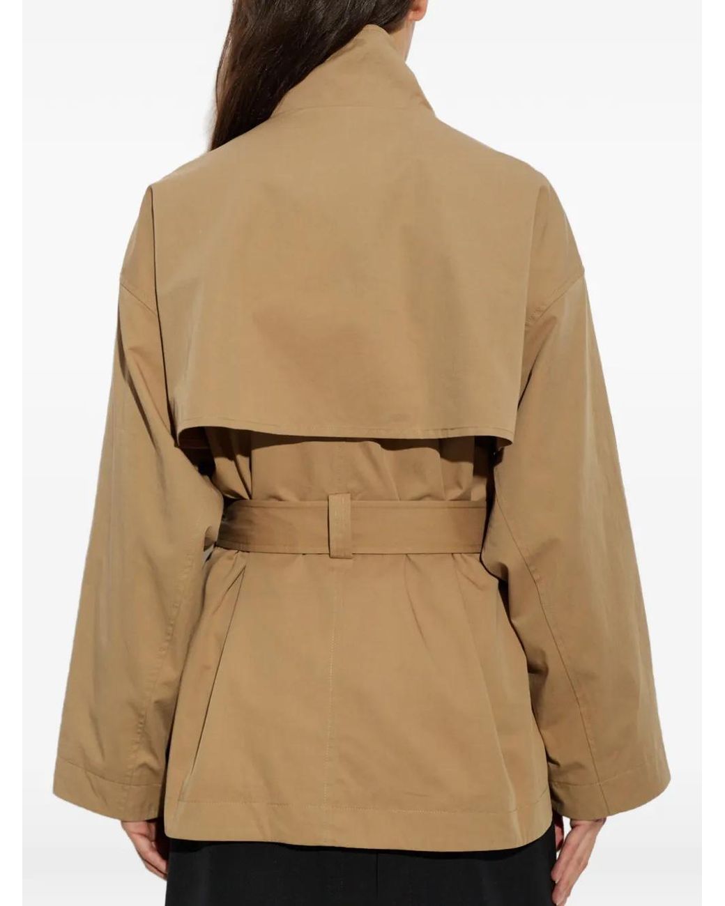 FRAME Natural Belted Storm-Flap Coat
