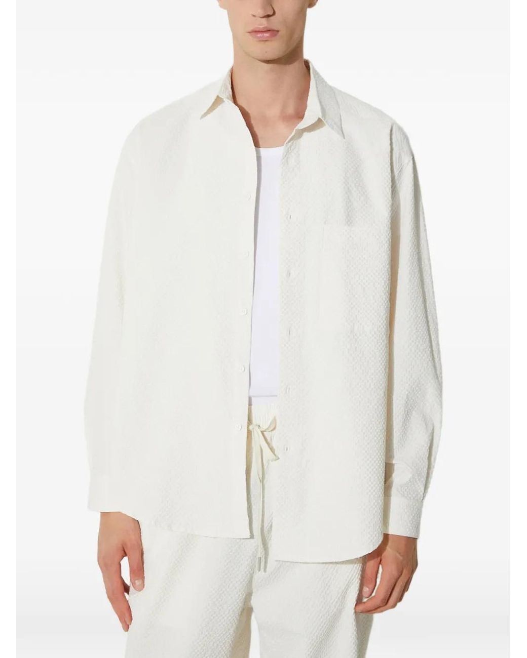 MKI Miyuki-Zoku White Button-Fastening Shirt for men