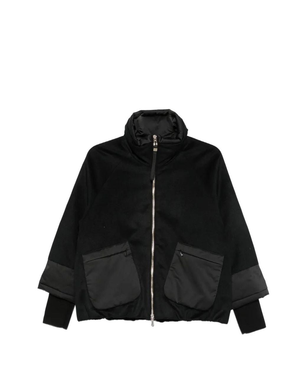 DUNO Black Panelled High-Neck Jacket