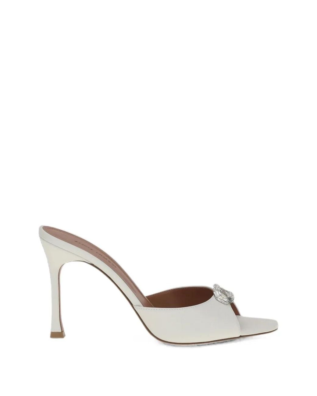 AMINA MUADDI White Camelia Crystal-embellished Pumps