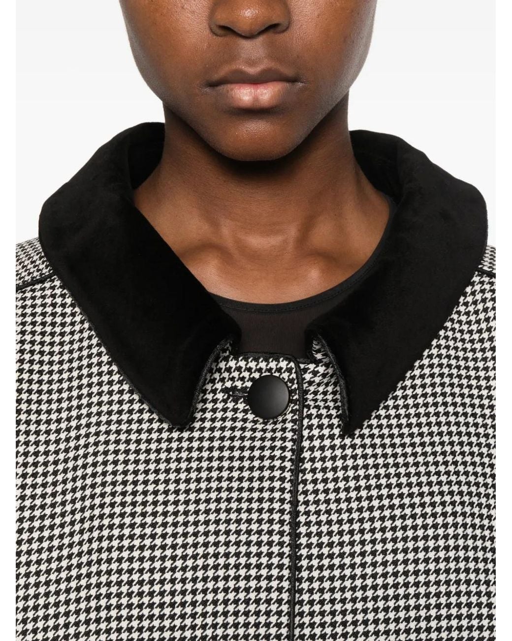 Styland Gray Houndstooth-Pattern Coat