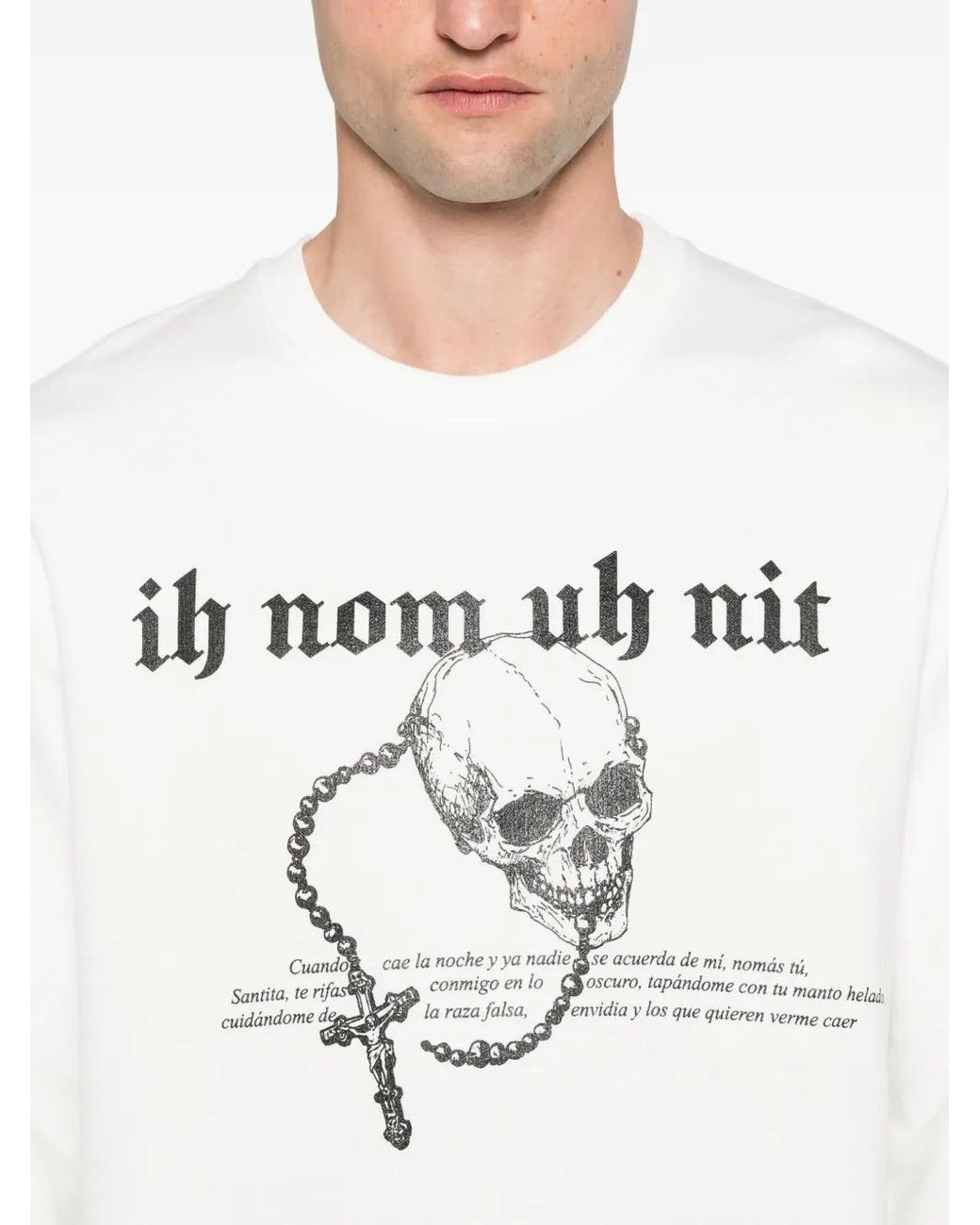 Ih Nom Uh Nit White Skull-Print Sweatshirt for men
