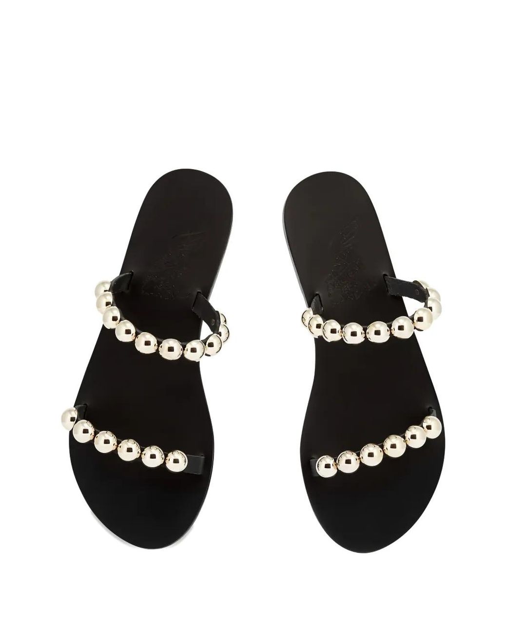 Ancient Greek Sandals White Lambri Leather Flat Sandals