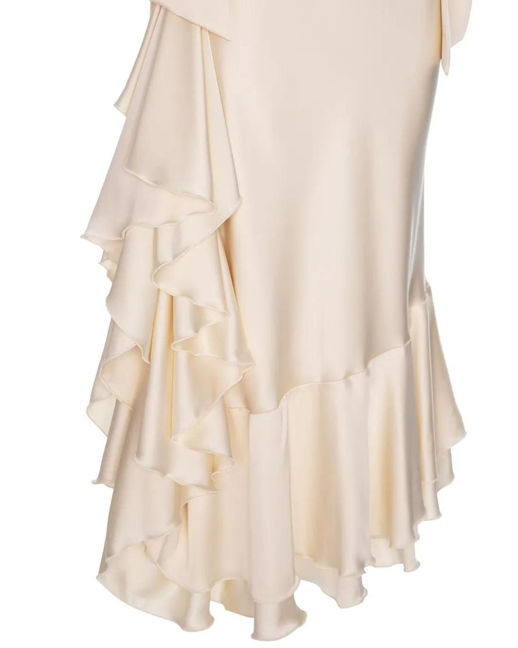 V:PM ATELIER White Acosta Ruffled Maxi Dress